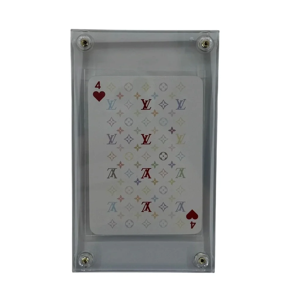 Louis Vuitton Murakami Multicolor Monogram Playing Card 4 of Heart Acrylic Frame